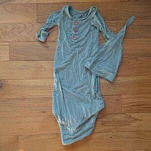 Caden lane knot gown with hat sage green